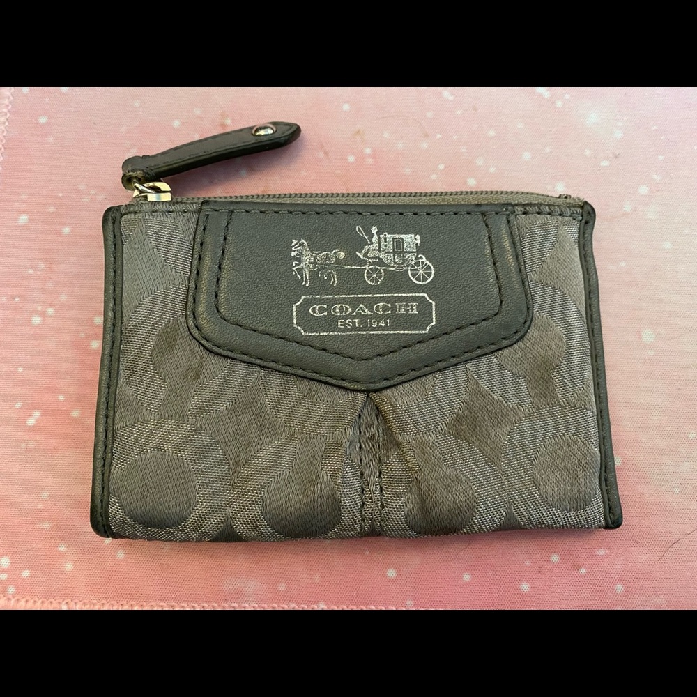 Silver coach change purse